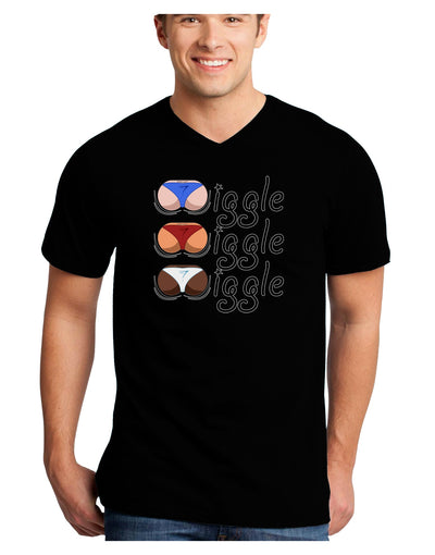 Wiggle Wiggle Wiggle - Twerk Color Adult Dark V-Neck T-Shirt-Mens V-Neck T-Shirt-TooLoud-Black-Small-Davson Sales