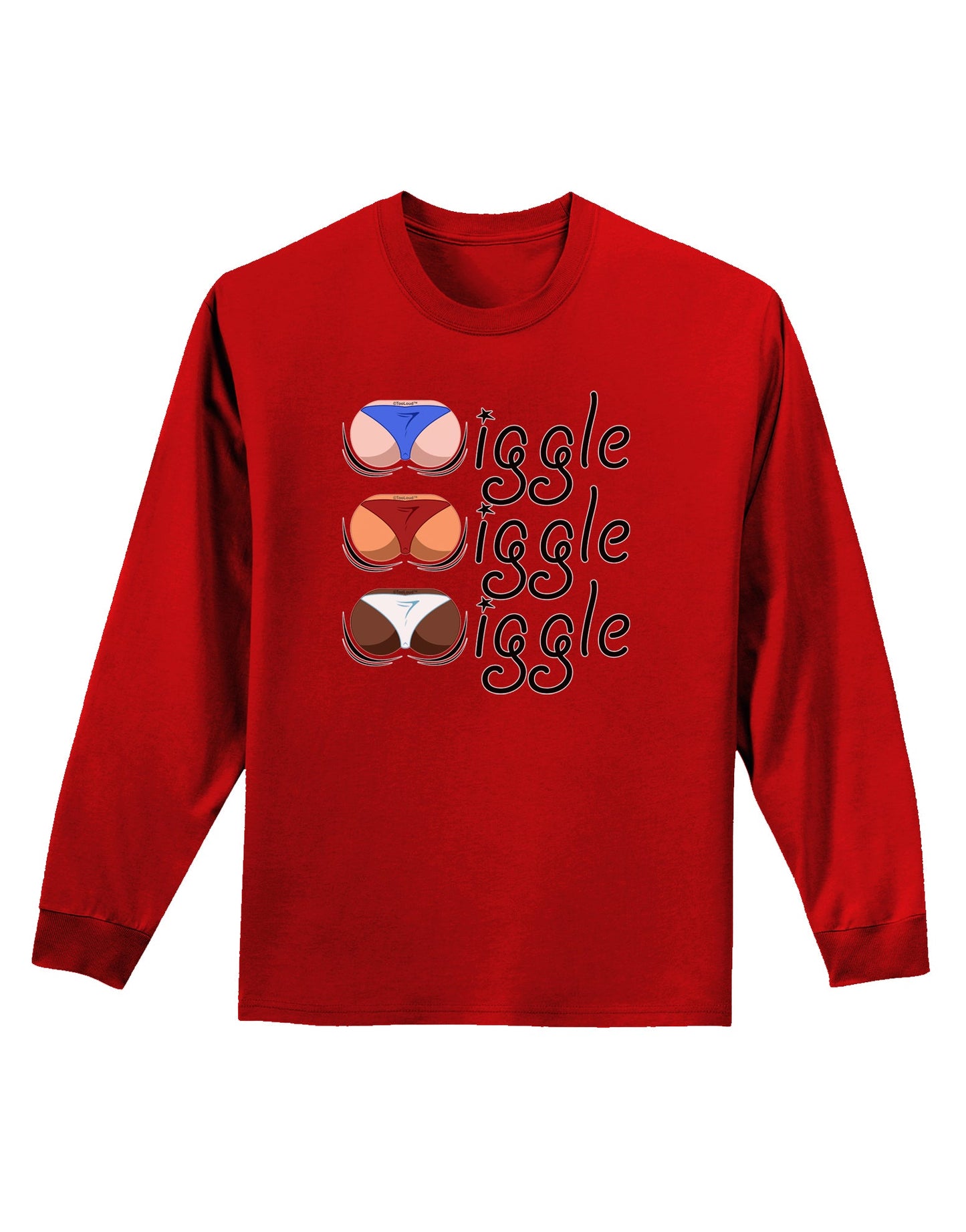 Wiggle Wiggle Wiggle - Twerk Color Adult Long Sleeve Dark T-Shirt-TooLoud-Red-Small-Davson Sales