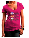 Wiggle Wiggle Wiggle - Twerk Color Juniors V-Neck Dark T-Shirt-Womens V-Neck T-Shirts-TooLoud-Hot-Pink-Juniors Fitted Small-Davson Sales