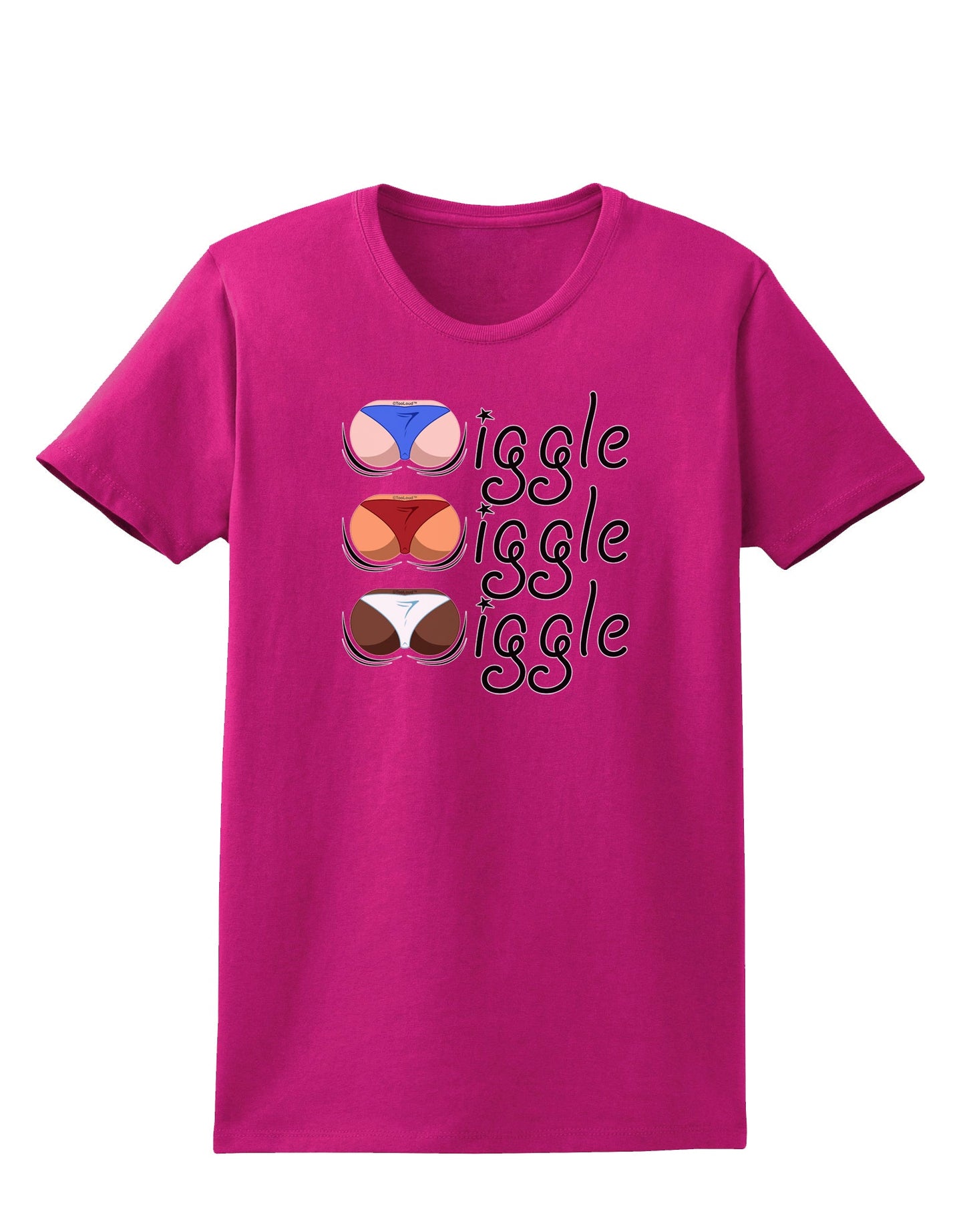 Wiggle Wiggle Wiggle - Twerk Color Womens Dark T-Shirt-Womens T-Shirt-TooLoud-Hot-Pink-Small-Davson Sales
