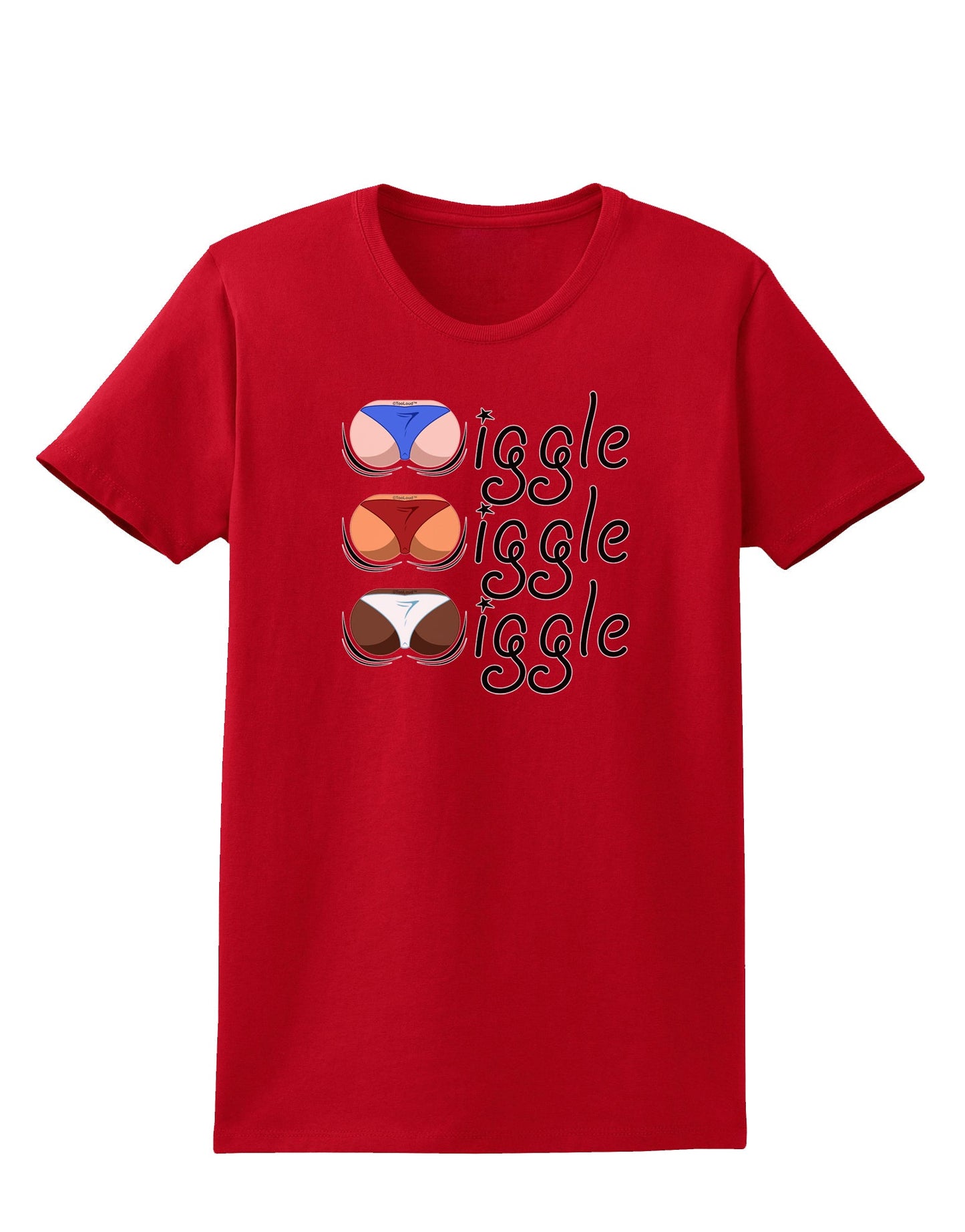 Wiggle Wiggle Wiggle - Twerk Color Womens Dark T-Shirt-Womens T-Shirt-TooLoud-Red-X-Small-Davson Sales