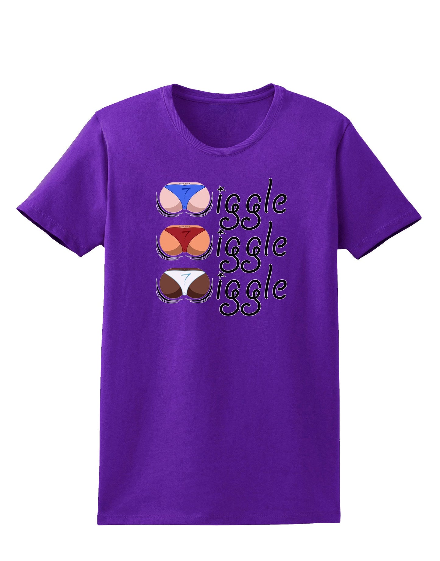 Wiggle Wiggle Wiggle - Twerk Color Womens Dark T-Shirt-Womens T-Shirt-TooLoud-Purple-X-Small-Davson Sales