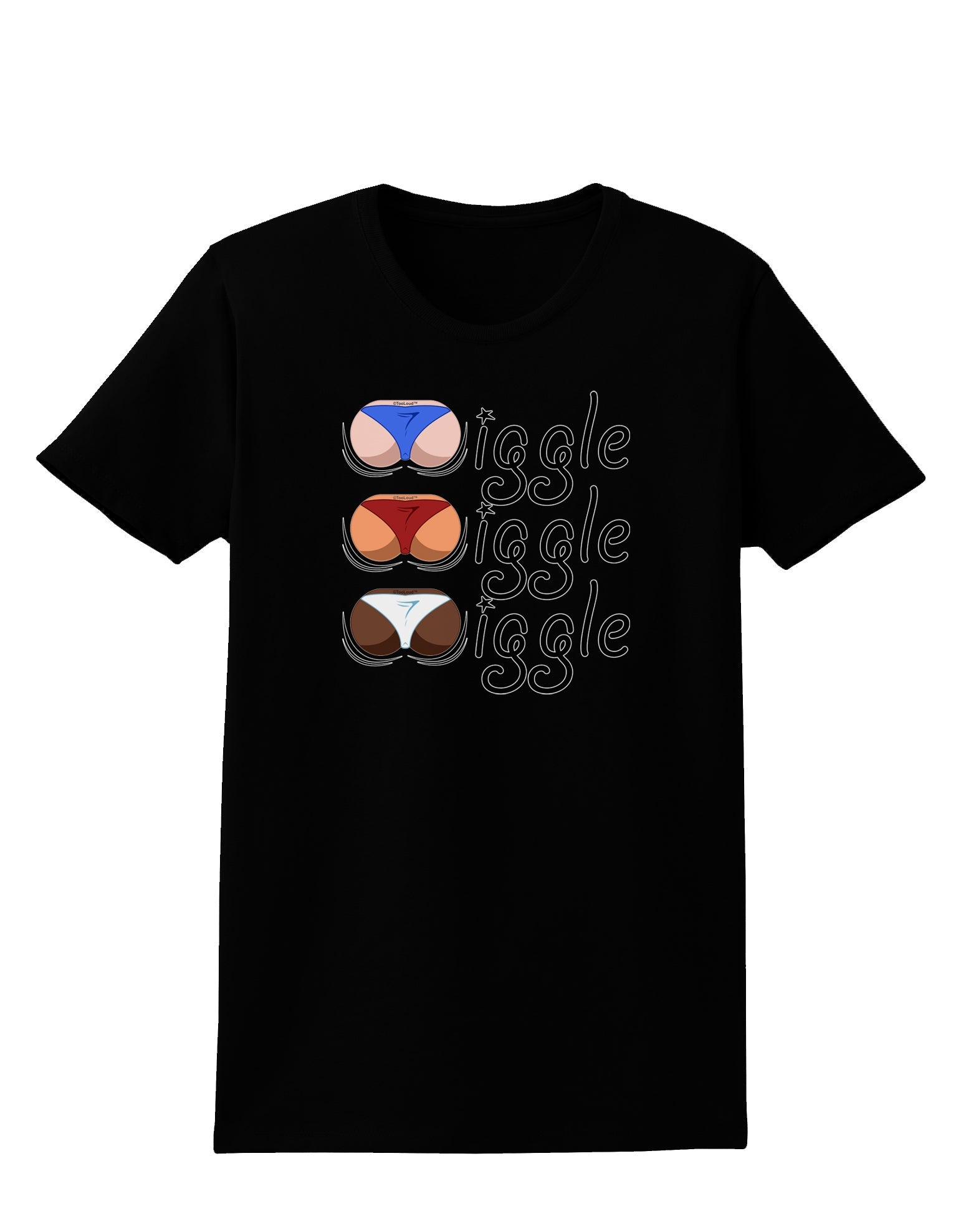 Wiggle Wiggle Wiggle - Twerk Color Womens Dark T-Shirt-Womens T-Shirt-TooLoud-Black-X-Small-Davson Sales