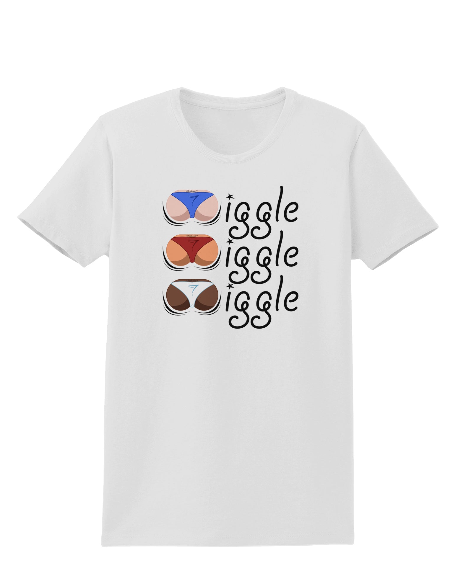 Wiggle Wiggle Wiggle - Twerk Color Womens T-Shirt-Womens T-Shirt-TooLoud-White-X-Small-Davson Sales