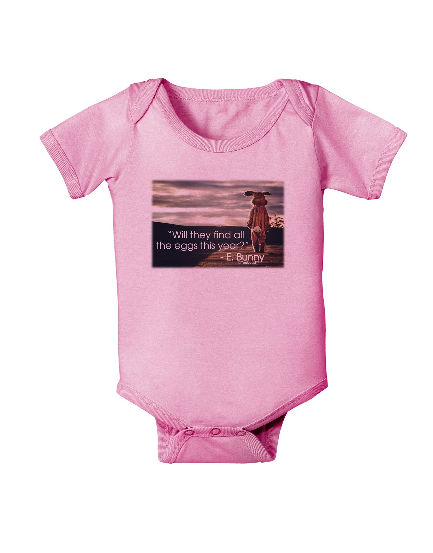 Will They Find the Eggs - Easter Bunny Baby Romper Bodysuit by TooLoud-Baby Romper-TooLoud-Light-Pink-06-Months-Davson Sales