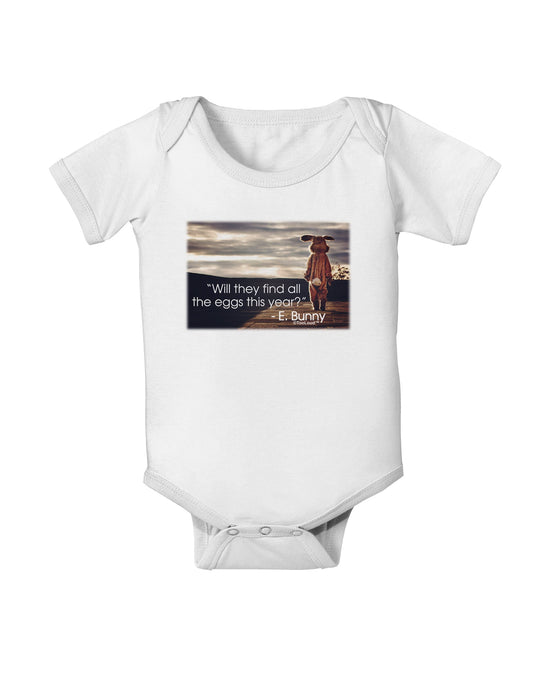 Will They Find the Eggs - Easter Bunny Baby Romper Bodysuit by TooLoud-Baby Romper-TooLoud-White-06-Months-Davson Sales
