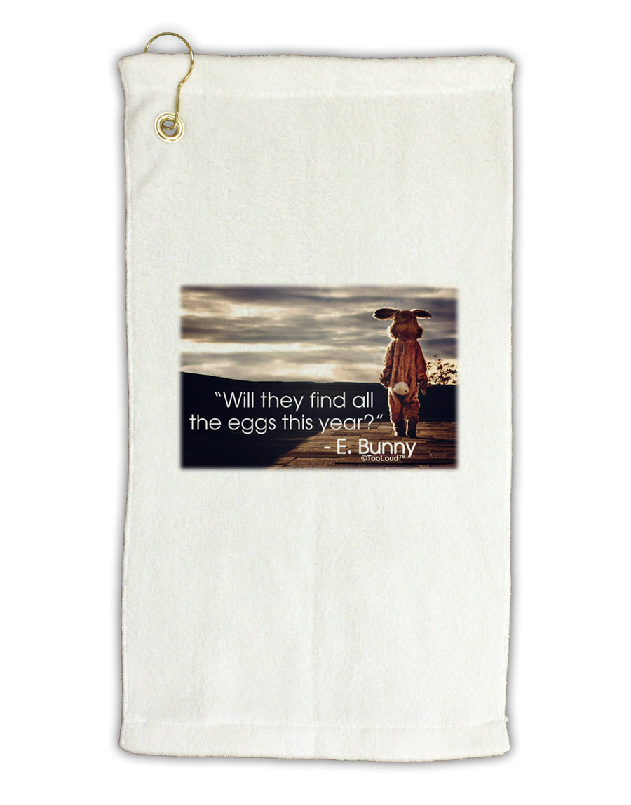Will They Find the Eggs - Easter Bunny Micro Terry Gromet Golf Towel 16 x 25 inch by TooLoud-Golf Towel-TooLoud-White-Davson Sales