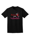 Wine Is My Valentine Adult Dark T-Shirt-Mens T-Shirt-TooLoud-Black-Small-Davson Sales