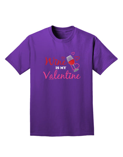 Wine Is My Valentine Adult Dark T-Shirt-Mens T-Shirt-TooLoud-Purple-Small-Davson Sales