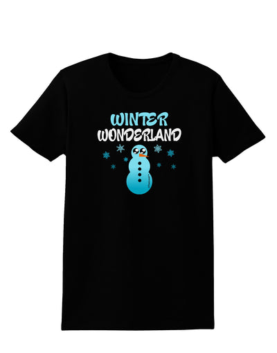 Winter Wonderland Snowman Womens Dark T-Shirt-TooLoud-Black-X-Small-Davson Sales