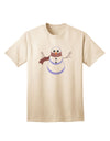 Winter-themed Adult T-Shirt featuring a Snowman with Scarf Design-Mens T-shirts-TooLoud-Natural-Small-Davson Sales