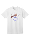 Winter-themed Adult T-Shirt featuring a Snowman with Scarf Design-Mens T-shirts-TooLoud-White-Small-Davson Sales