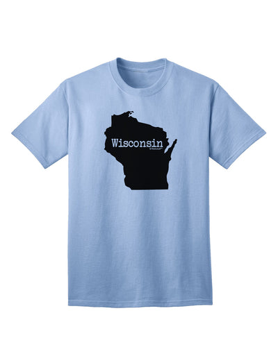 Wisconsin - United States Geographical Silhouette: Premium Adult T-Shirt Collection-Mens T-shirts-TooLoud-Light-Blue-Small-Davson Sales