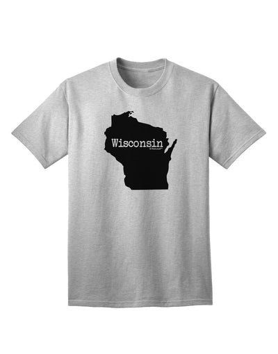 Wisconsin - United States Geographical Silhouette: Premium Adult T-Shirt Collection-Mens T-shirts-TooLoud-AshGray-Small-Davson Sales