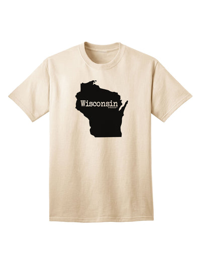 Wisconsin - United States Geographical Silhouette: Premium Adult T-Shirt Collection-Mens T-shirts-TooLoud-Natural-Small-Davson Sales