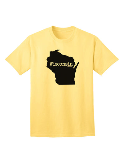 Wisconsin - United States Geographical Silhouette: Premium Adult T-Shirt Collection-Mens T-shirts-TooLoud-Yellow-Small-Davson Sales