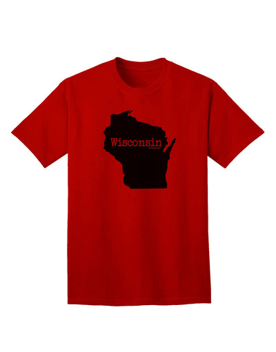Wisconsin - United States Geographical Silhouette: Premium Adult T-Shirt Collection-Mens T-shirts-TooLoud-Red-Small-Davson Sales