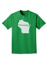 Wisconsin - United States Shape Adult Dark T-Shirt-Mens T-Shirt-TooLoud-Kelly-Green-Small-Davson Sales