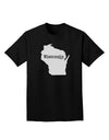 Wisconsin - United States Shape Adult Dark T-Shirt-Mens T-Shirt-TooLoud-Black-Small-Davson Sales