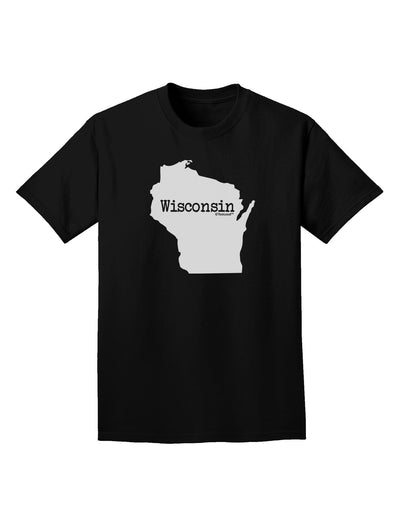 Wisconsin - United States Shape Adult Dark T-Shirt-Mens T-Shirt-TooLoud-Black-Small-Davson Sales