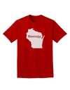 Wisconsin - United States Shape Adult Dark T-Shirt-Mens T-Shirt-TooLoud-Red-Small-Davson Sales