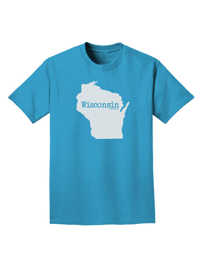 Wisconsin - United States Shape Adult Dark T-Shirt-Mens T-Shirt-TooLoud-Turquoise-Small-Davson Sales