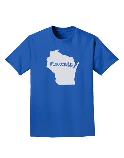 Wisconsin - United States Shape Adult Dark T-Shirt-Mens T-Shirt-TooLoud-Royal-Blue-Small-Davson Sales