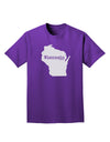Wisconsin - United States Shape Adult Dark T-Shirt-Mens T-Shirt-TooLoud-Purple-Small-Davson Sales