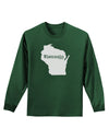 Wisconsin - United States Shape Adult Long Sleeve Dark T-Shirt-TooLoud-Dark-Green-Small-Davson Sales