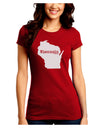 Wisconsin - United States Shape Juniors Crew Dark T-Shirt-T-Shirts Juniors Tops-TooLoud-Red-Juniors Fitted Small-Davson Sales