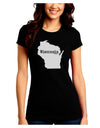 Wisconsin - United States Shape Juniors Crew Dark T-Shirt-T-Shirts Juniors Tops-TooLoud-Black-Juniors Fitted Small-Davson Sales