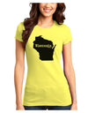 Wisconsin - United States Shape Juniors T-Shirt-Womens Juniors T-Shirt-TooLoud-Yellow-Juniors Fitted X-Small-Davson Sales