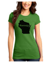 Wisconsin - United States Shape Juniors T-Shirt-Womens Juniors T-Shirt-TooLoud-Kiwi-Green-Juniors Fitted X-Small-Davson Sales