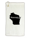 Wisconsin - United States Shape Micro Terry Gromet Golf Towel 11&#x22;x19-Golf Towel-TooLoud-White-Davson Sales