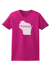 Wisconsin - United States Shape Womens Dark T-Shirt-TooLoud-Hot-Pink-Small-Davson Sales