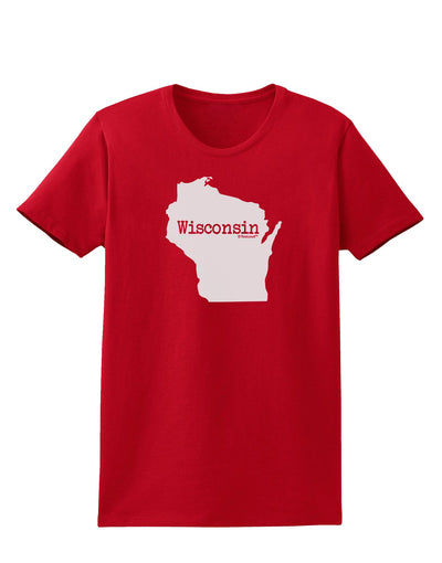 Wisconsin - United States Shape Womens Dark T-Shirt-TooLoud-Red-X-Small-Davson Sales