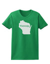 Wisconsin - United States Shape Womens Dark T-Shirt-TooLoud-Kelly-Green-X-Small-Davson Sales