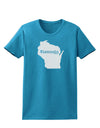 Wisconsin - United States Shape Womens Dark T-Shirt-TooLoud-Turquoise-X-Small-Davson Sales