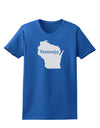 Wisconsin - United States Shape Womens Dark T-Shirt-TooLoud-Royal-Blue-X-Small-Davson Sales