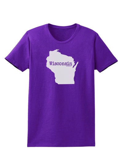 Wisconsin - United States Shape Womens Dark T-Shirt-TooLoud-Purple-X-Small-Davson Sales