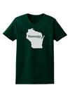 Wisconsin - United States Shape Womens Dark T-Shirt-TooLoud-Forest-Green-Small-Davson Sales