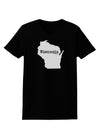 Wisconsin - United States Shape Womens Dark T-Shirt-TooLoud-Black-X-Small-Davson Sales