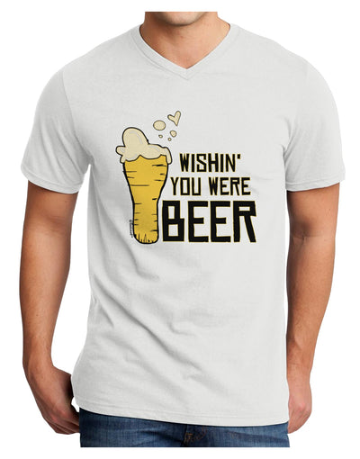 Wishin you were Beer Adult V-Neck T-shirt-Mens V-Neck T-Shirt-TooLoud-White-Small-Davson Sales