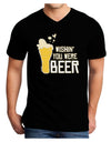 Wishin you were Beer Dark Adult Dark V-Neck T-Shirt-Mens V-Neck T-Shirt-TooLoud-Black-Small-Davson Sales