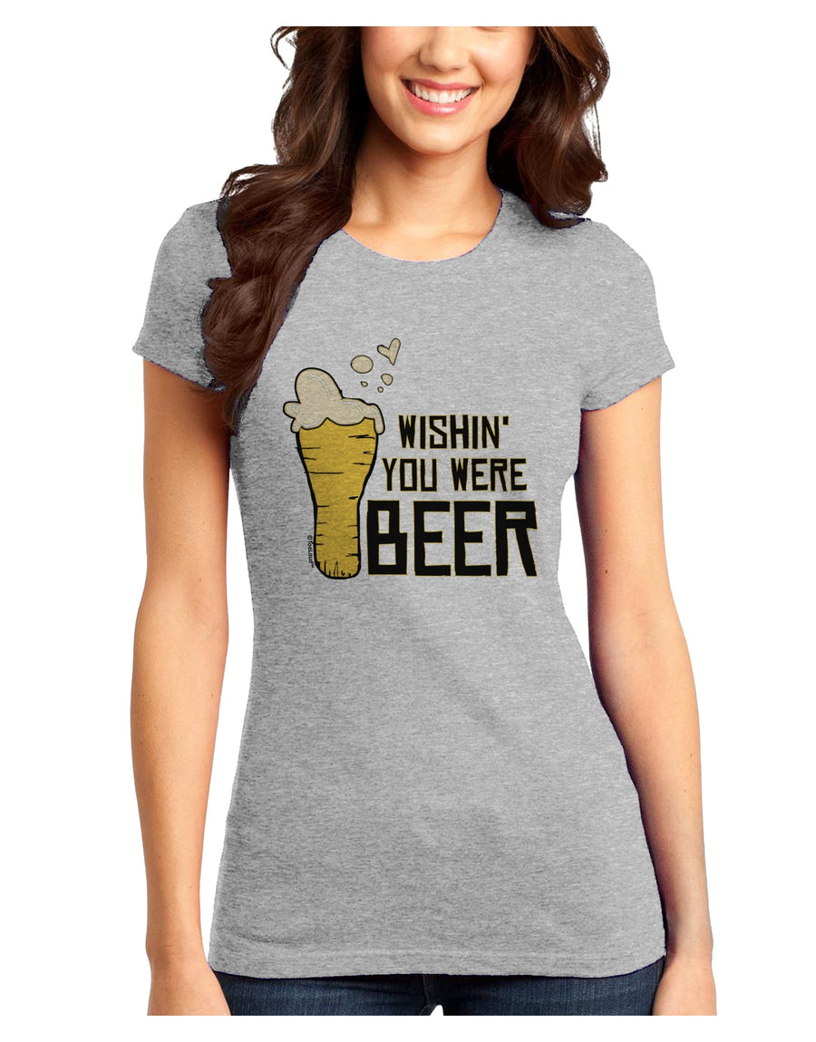 Wishin you were Beer Juniors Petite T-Shirt-Womens T-Shirt-TooLoud-White-Juniors Fitted X-Small-Davson Sales