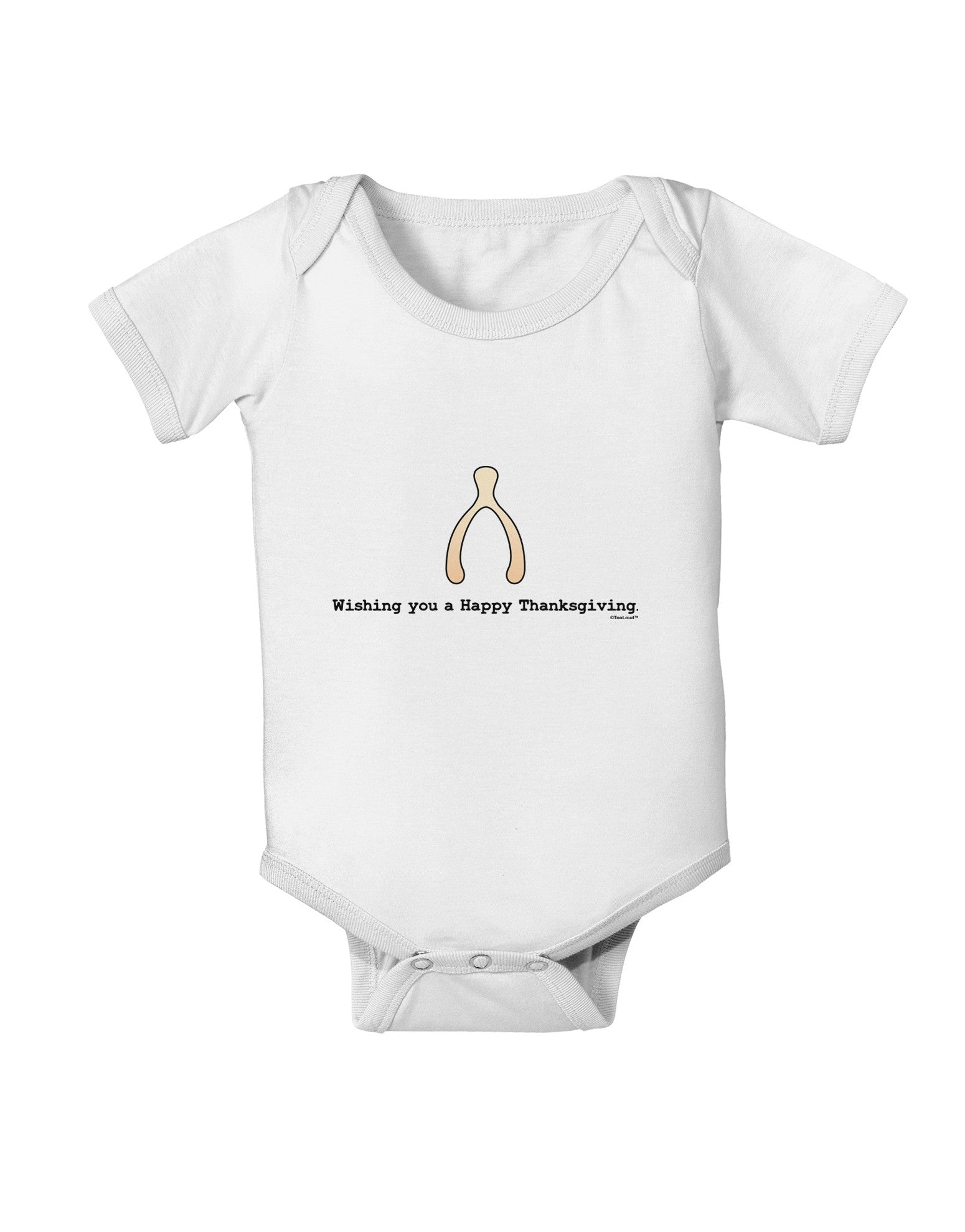 Wishing You a Happy Thanksgiving Wishbone Baby Romper Bodysuit-Baby Romper-TooLoud-White-06-Months-Davson Sales