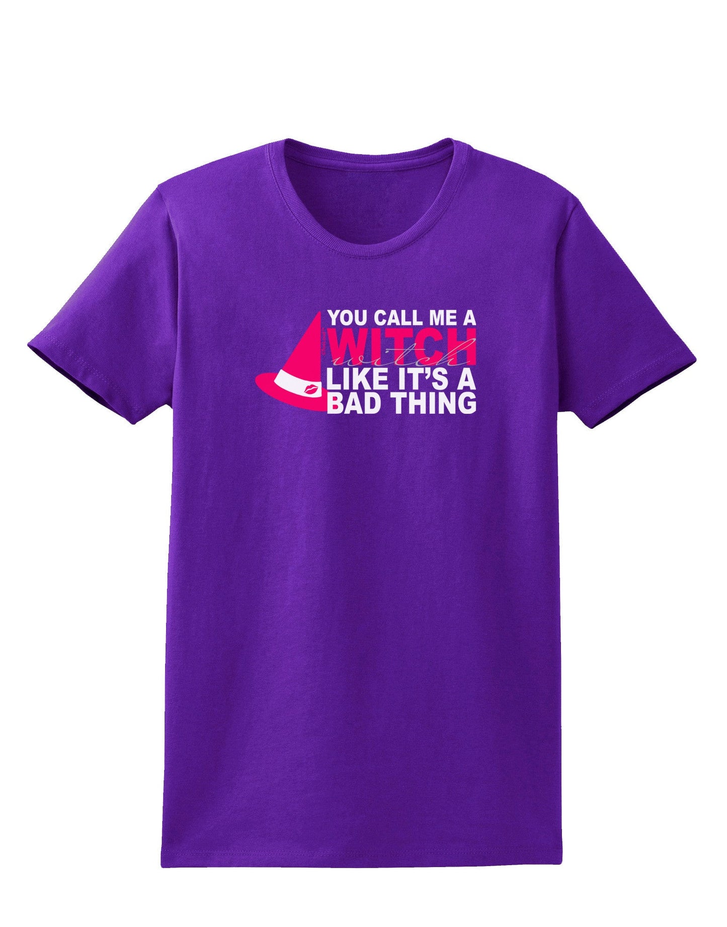 Witch - Bad Thing Hat Womens Dark T-Shirt-TooLoud-Purple-X-Small-Davson Sales