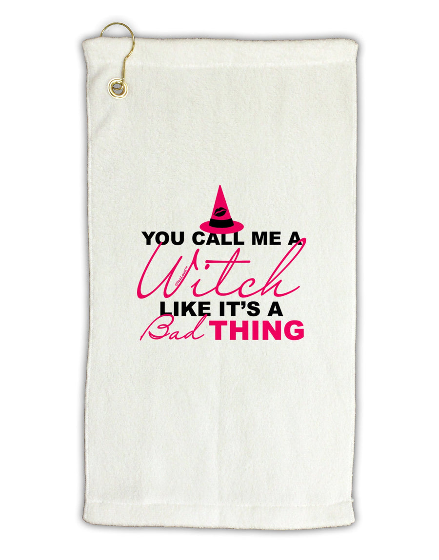 Witch - Bad Thing Text Micro Terry Gromet Golf Towel 16 x 25 inch-Golf Towel-TooLoud-White-Davson Sales