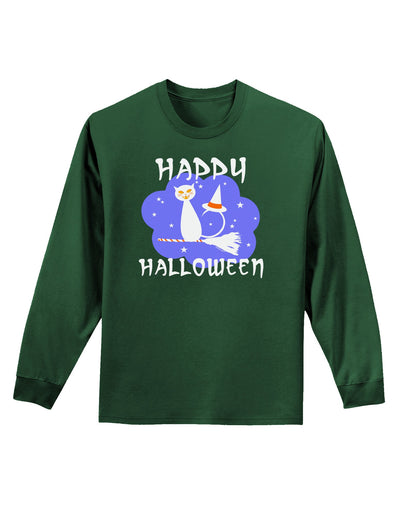 Witch Cat Adult Long Sleeve Dark T-Shirt-TooLoud-Dark-Green-Small-Davson Sales