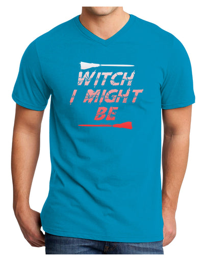 Witch I Might Be Adult Dark V-Neck T-Shirt by TooLoud-Mens V-Neck T-Shirt-TooLoud-Turquoise-Small-Davson Sales